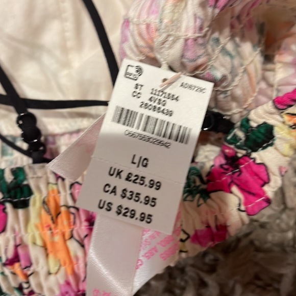 FREE PEOPLE STRAPPY BRALETTE CROP TOP SHIRRED - Picture 3 of 5